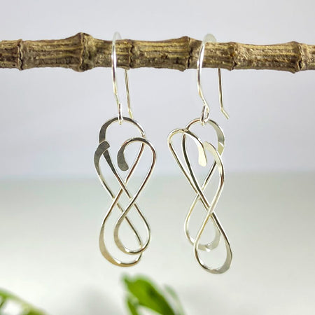 Argentium Silver Forged Swirl Dangle Earrings