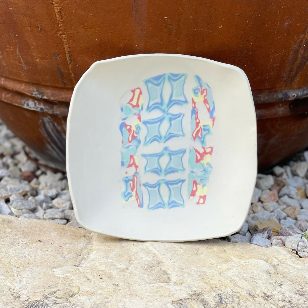 Australian Ceramic Pottery Artist Ana Ceramica Home Decor Kitchen and Dining  Nerikomi Inlay Plate  Tray Dish Handmade Pottery Ceramics