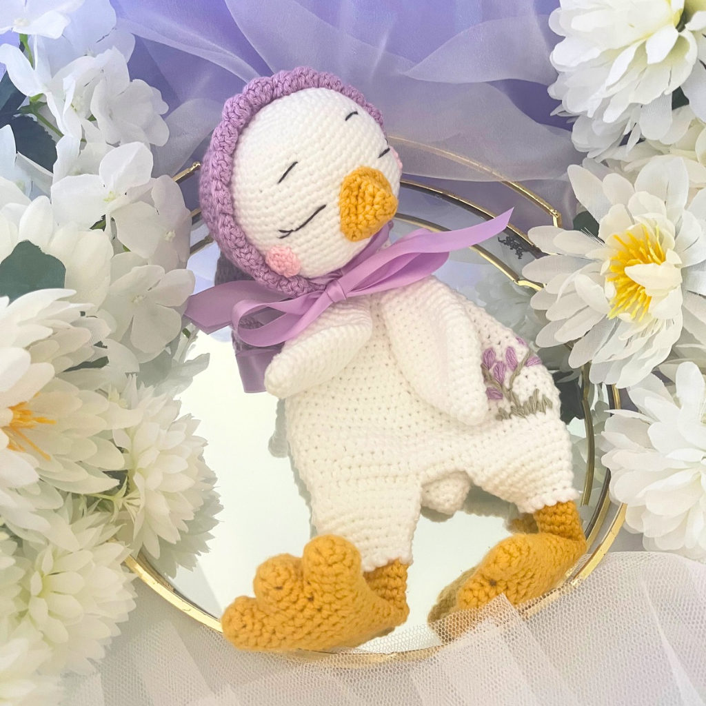 Crochet Snuggler Goose Lovey Blanket