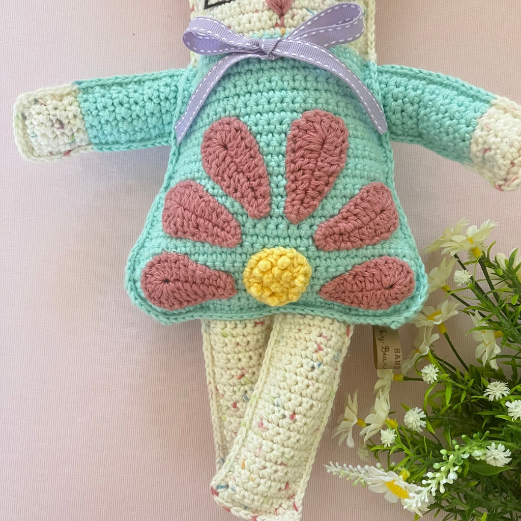 Crochet Bunny Ragdoll Betsy, Crochet Soft Bunny Doll 43 cms