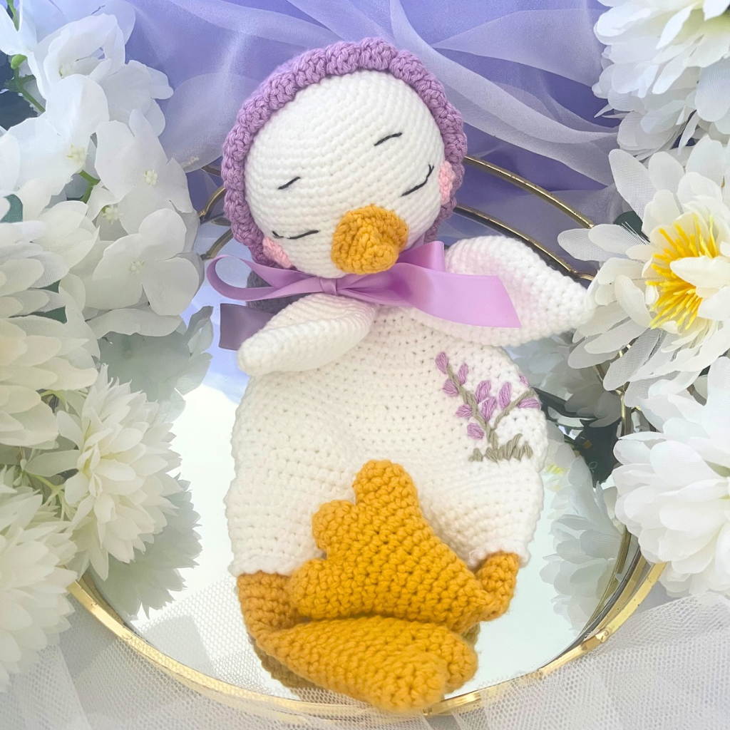 Crochet Snuggler Goose Lovey Blanket