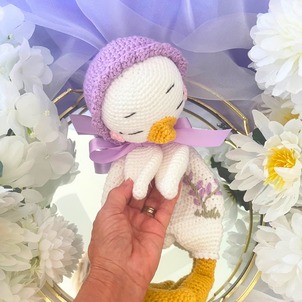 Crochet Snuggler Goose Lovey Blanket