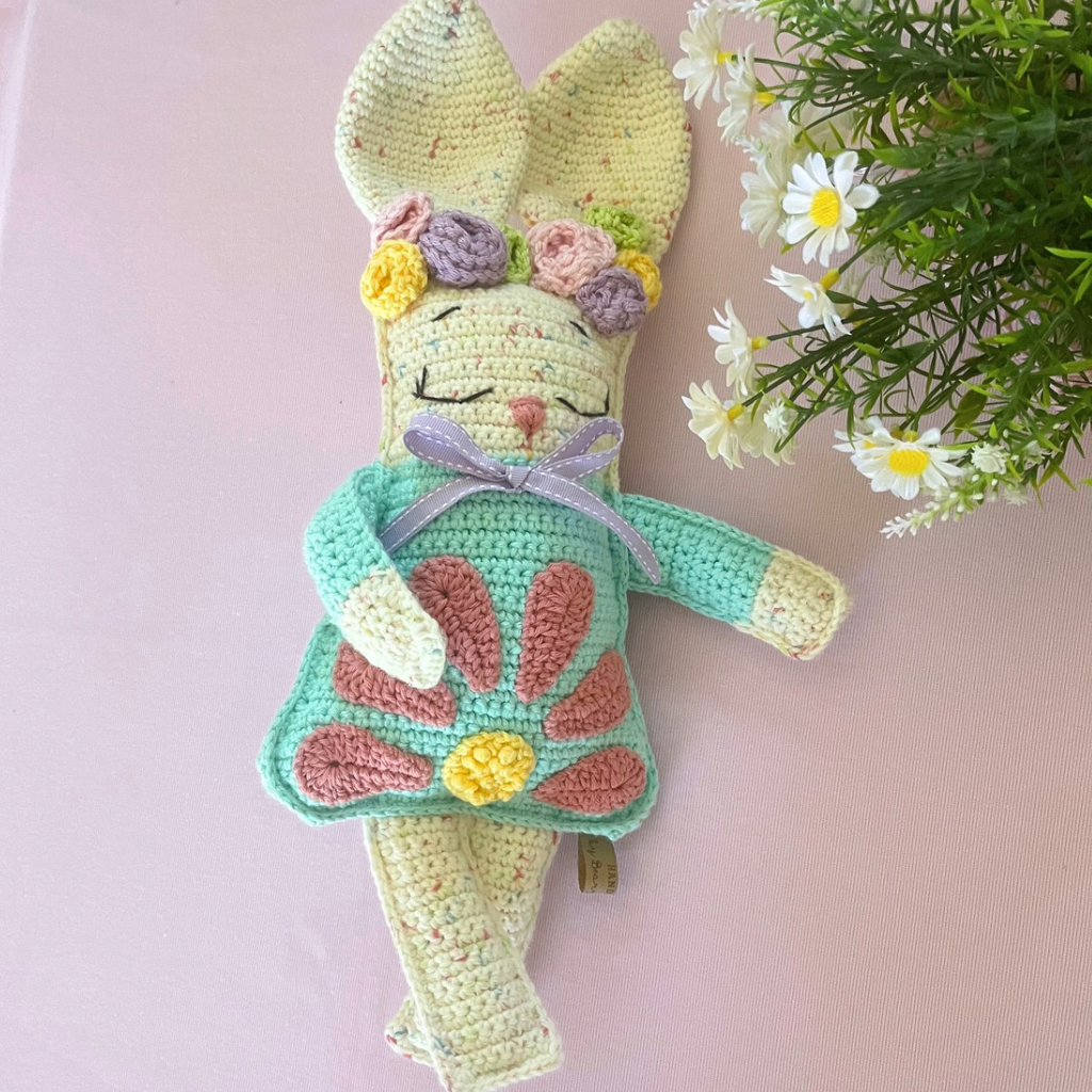 Crochet Bunny Ragdoll Betsy, Crochet Soft Bunny Doll 43 cms