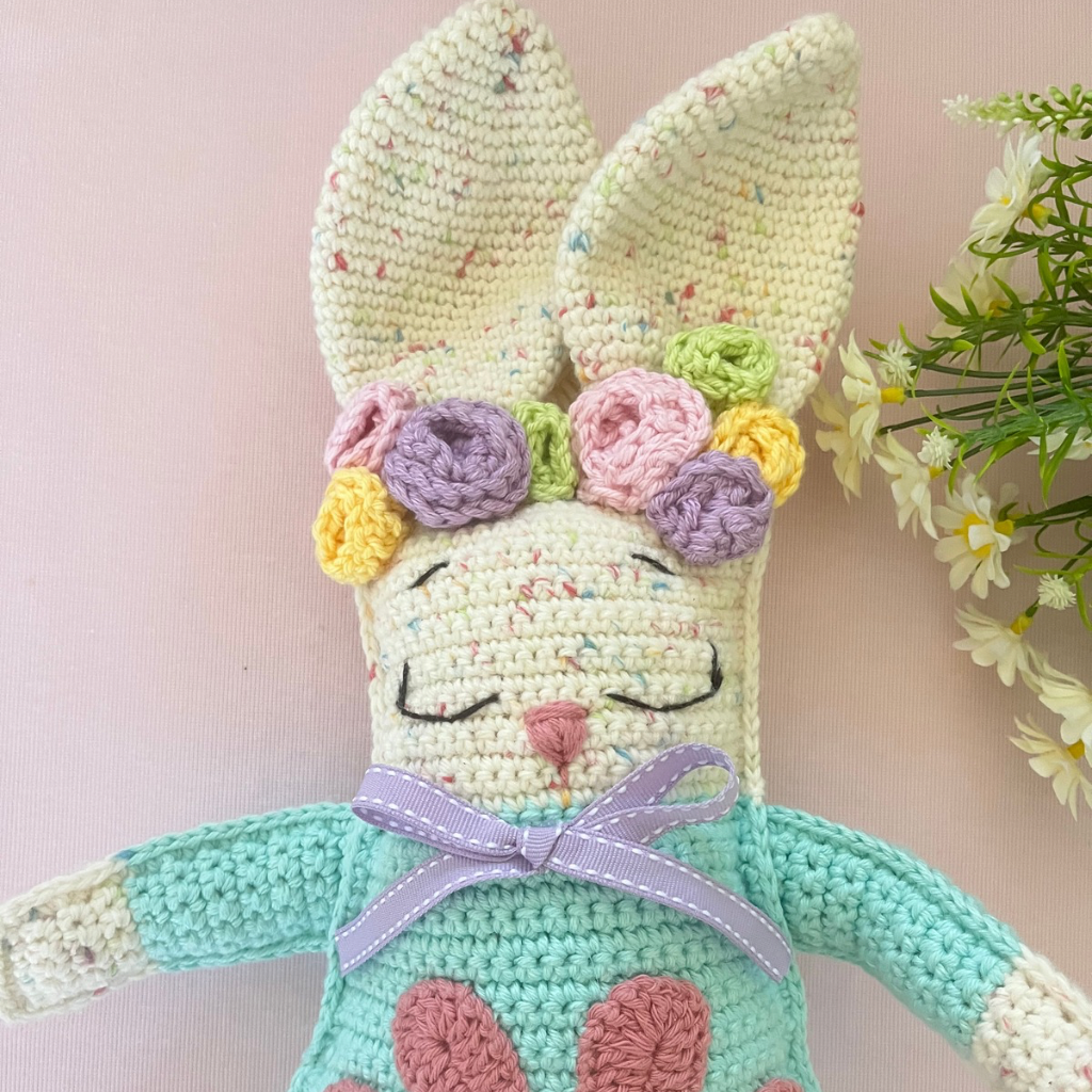 Crochet Bunny Ragdoll Betsy, Crochet Soft Bunny Doll 43 cms
