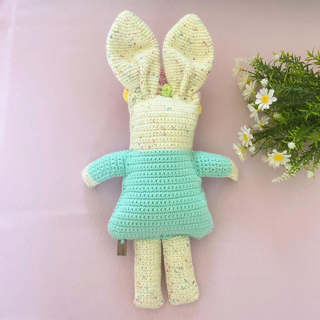 Crochet Bunny Ragdoll Betsy, Crochet Soft Bunny Doll 43 cms