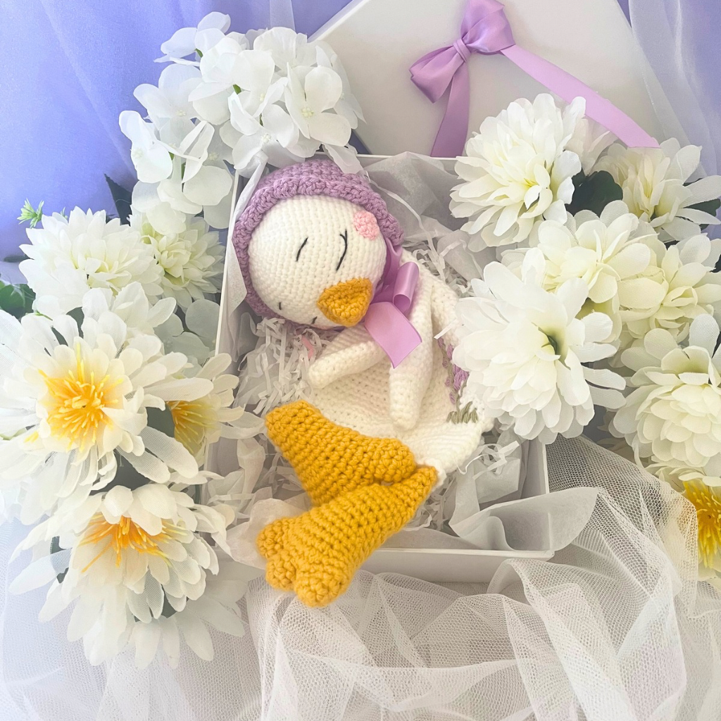 Crochet Snuggler Goose Lovey Blanket