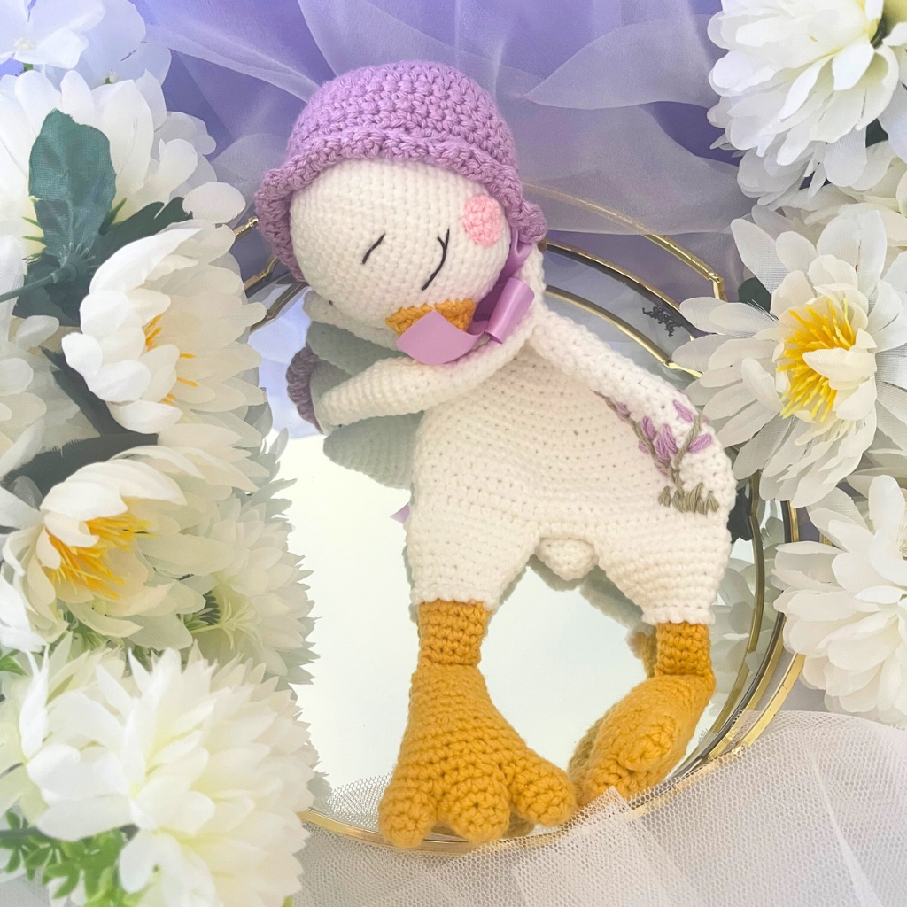 Crochet Snuggler Goose Lovey Blanket