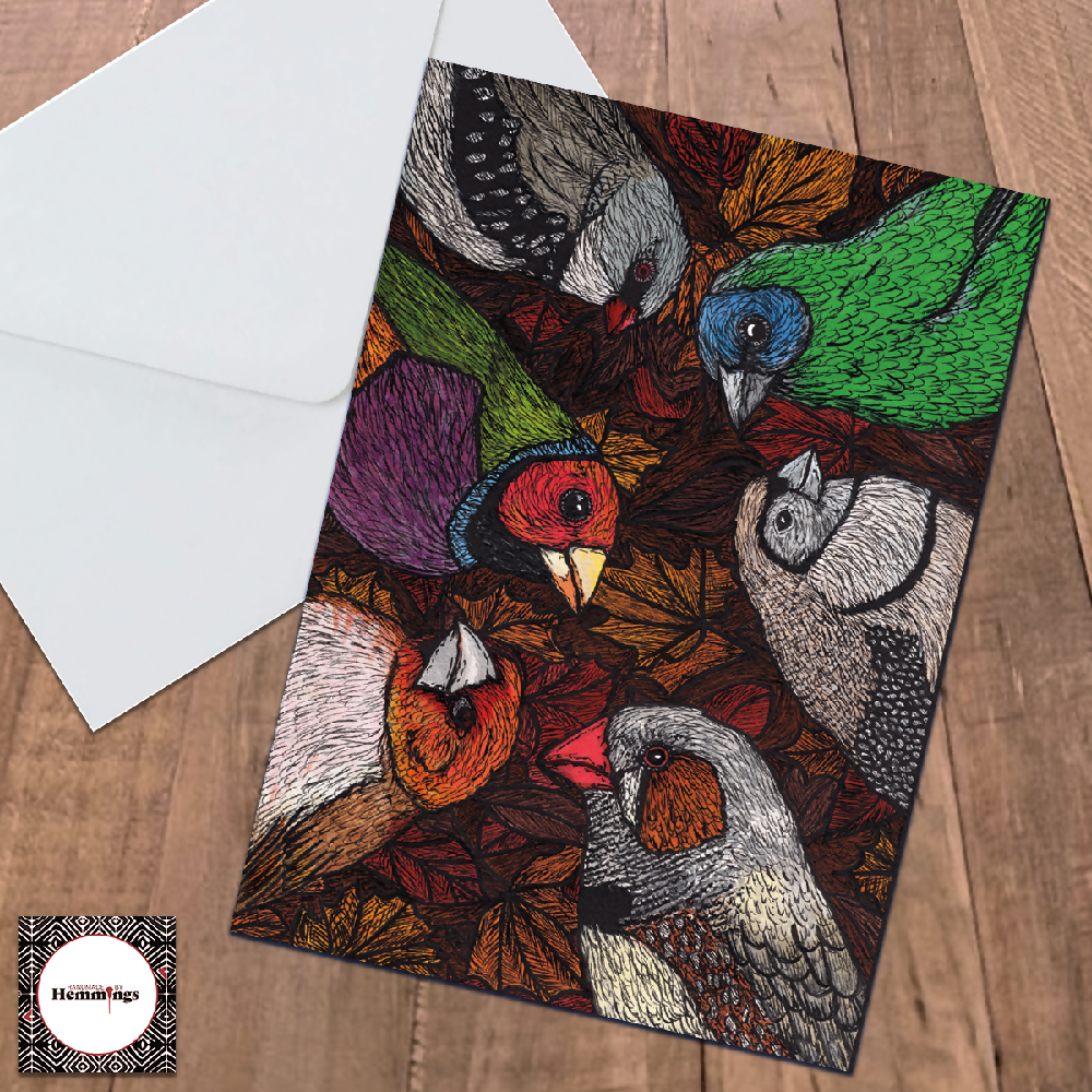 Bundle 5 Australian Bird Collage Greeting Cards with Envelopes