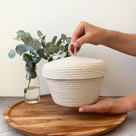 Rope Basket with Lid