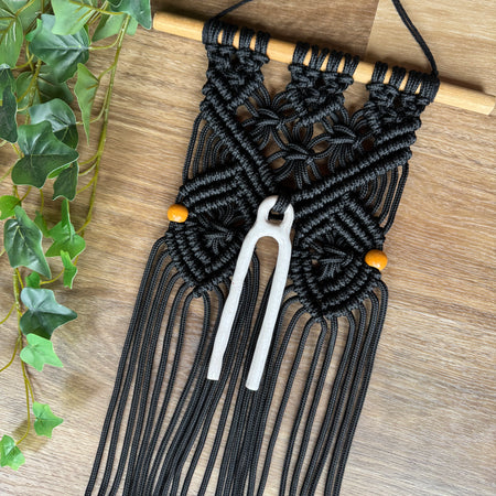 Black macrame wall hanging