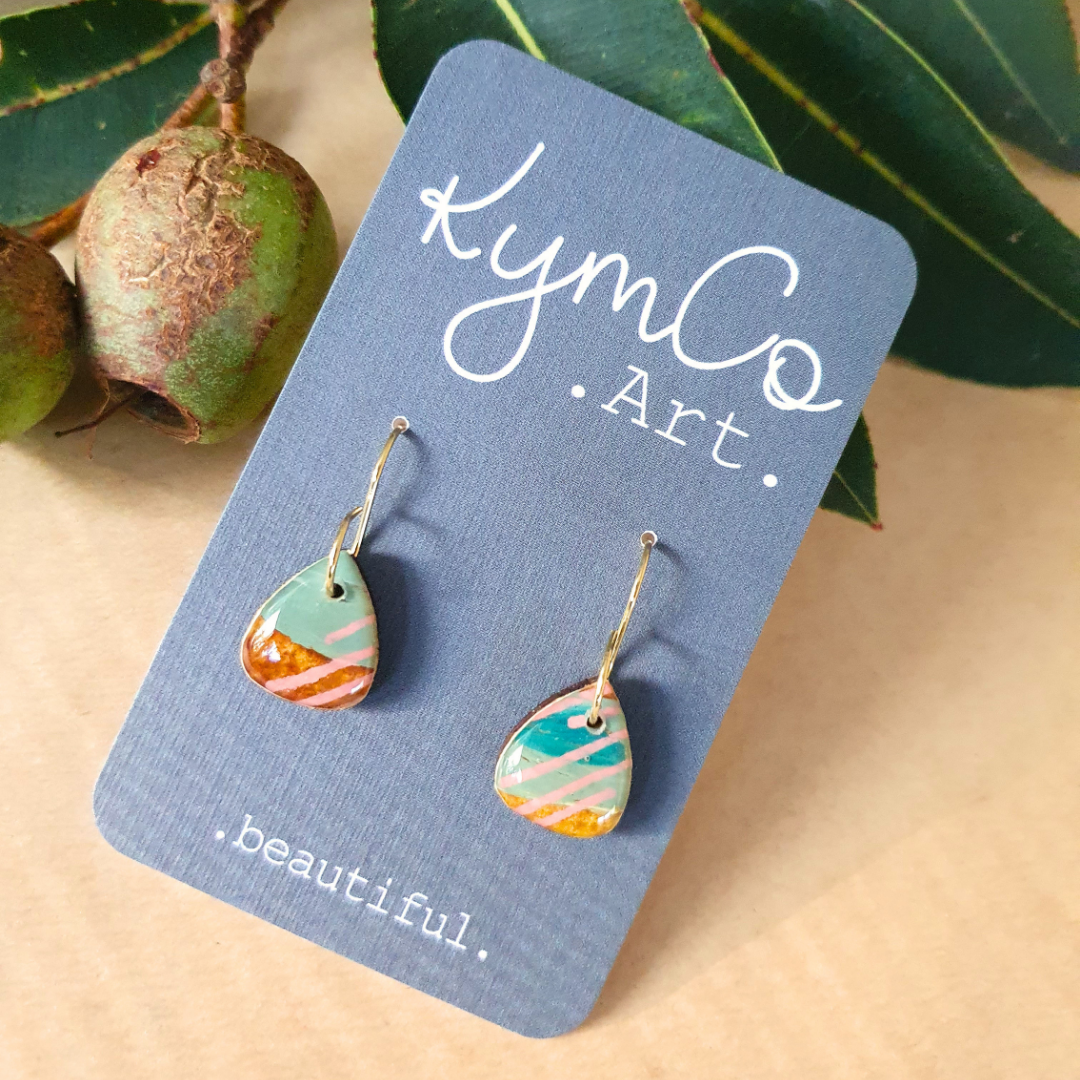 The Sunburnt Country Collection | Resin art jewellery | Pendants, studs and small dangle earrings