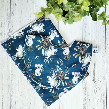 Baby Bib & Burp Cloth Set - Koalas, Lions, Tractors, Daisies or Woodland Animals (5 options)
