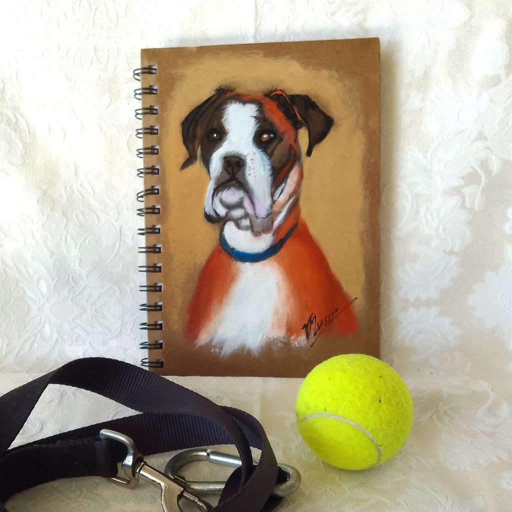 Hand painted Boxer Dog Notebook
