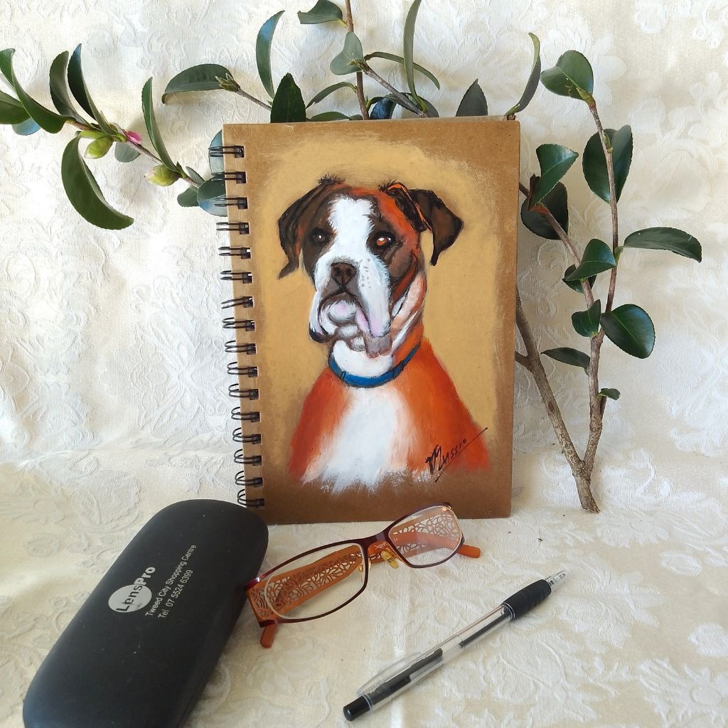 Hand painted Boxer Dog Notebook