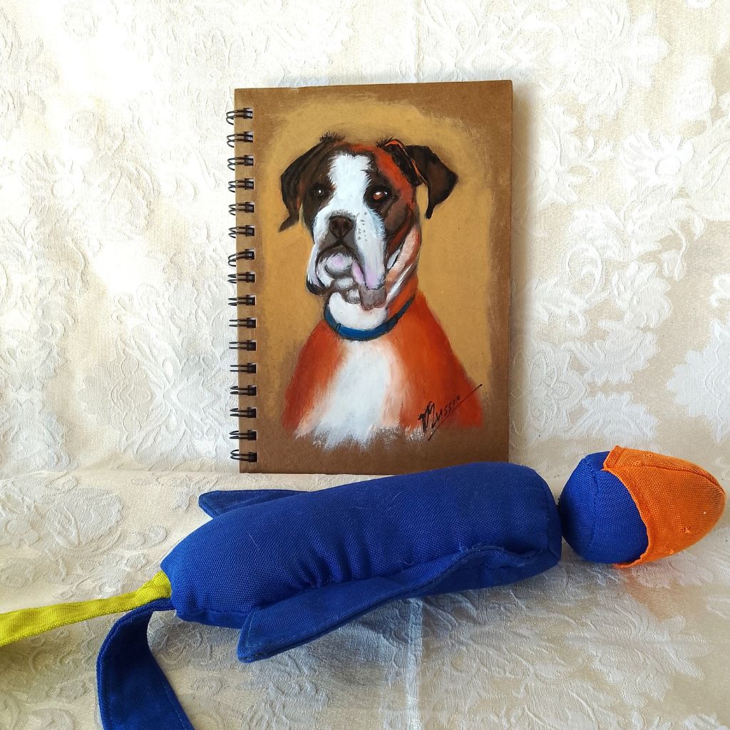 Hand painted Boxer Dog Notebook