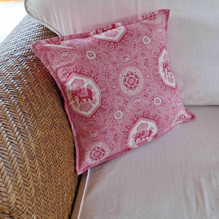 Pink Elephant Print Cushion