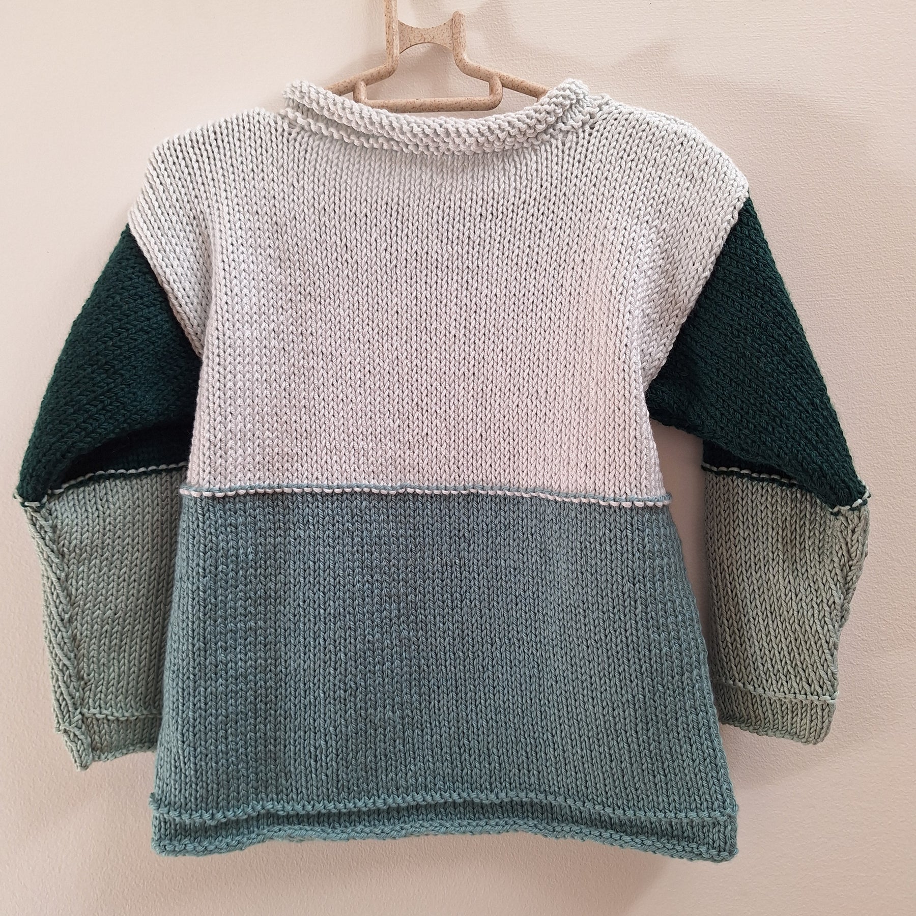 Kids' Handknitted Colour-Block Sweaters - 2 Choices:  Sz 1-2 & 3-4 Yrs