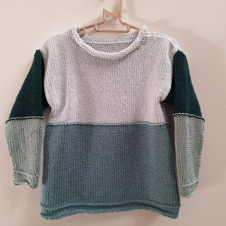 Kids' Handknitted Colour-Block Sweaters - 2 Choices:  Sz 1-2 & 3-4 Yrs