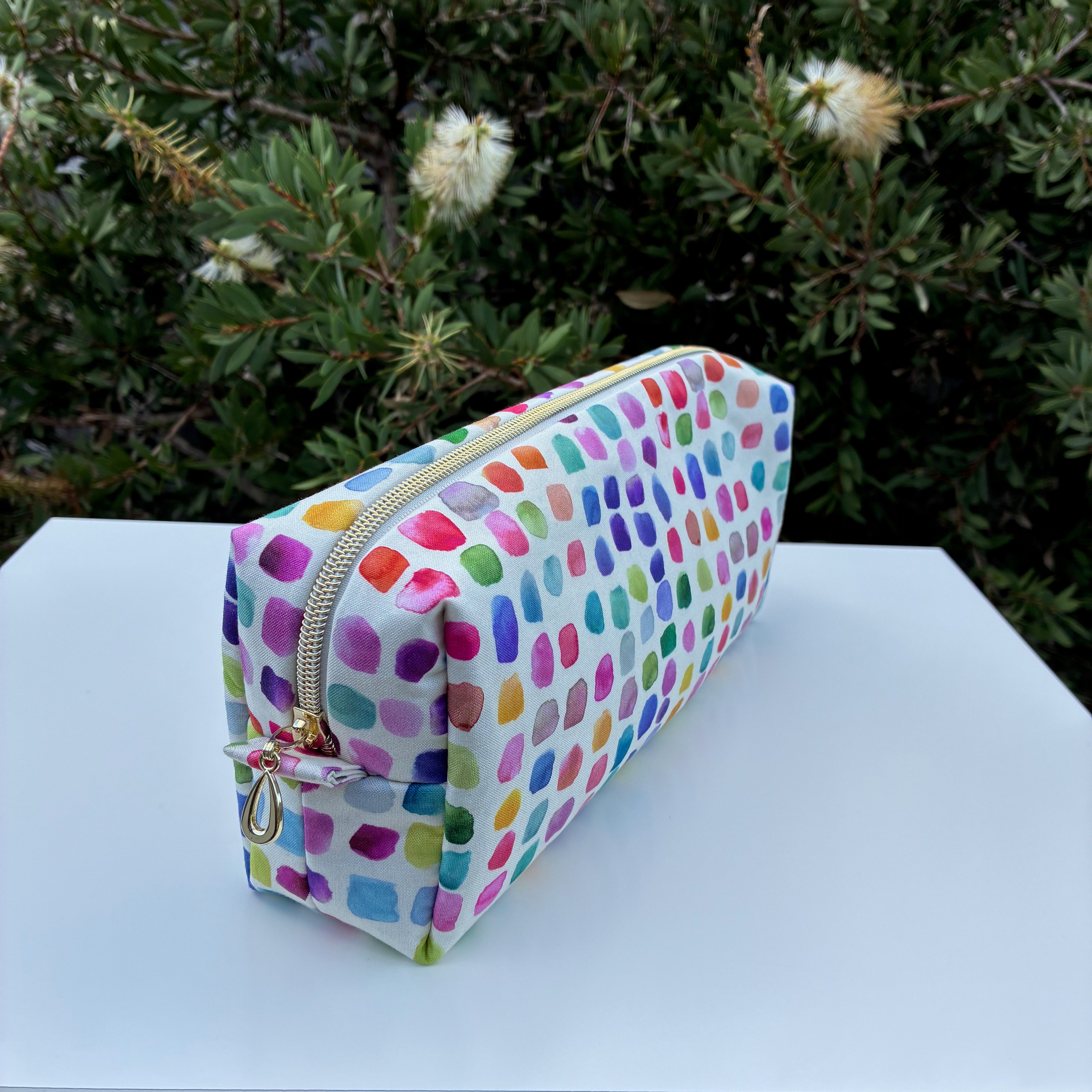 Bilby Pouch - Flowers Wee Colour Library Multi Bluebellgray lined with Peaches and Blush
