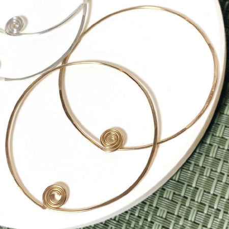 Hoop earrings | copper silver or gold | two styles | two sizes