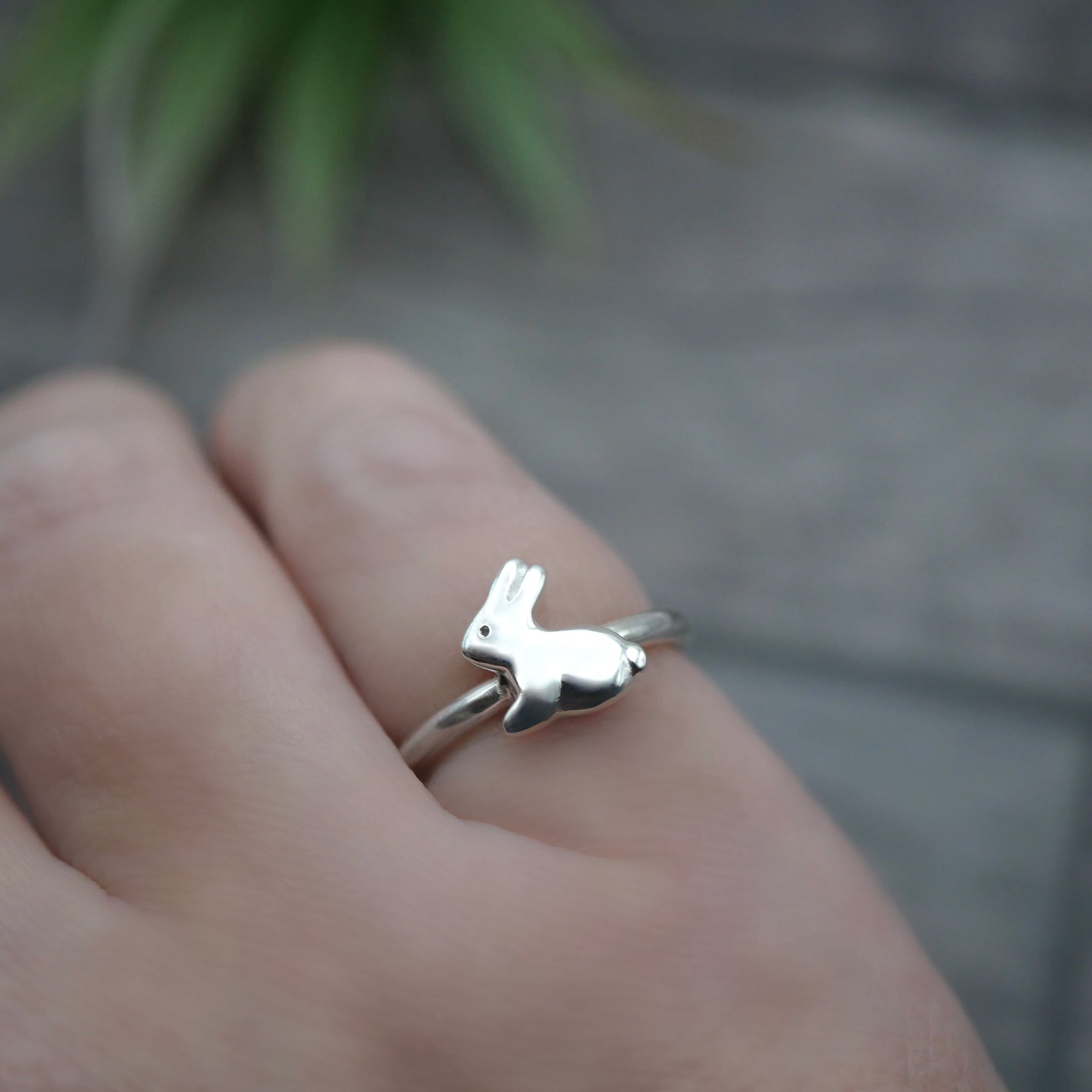 Bunny Ring - Handmade Sterling Silver Rabbit Ring by Purplefish Designs
