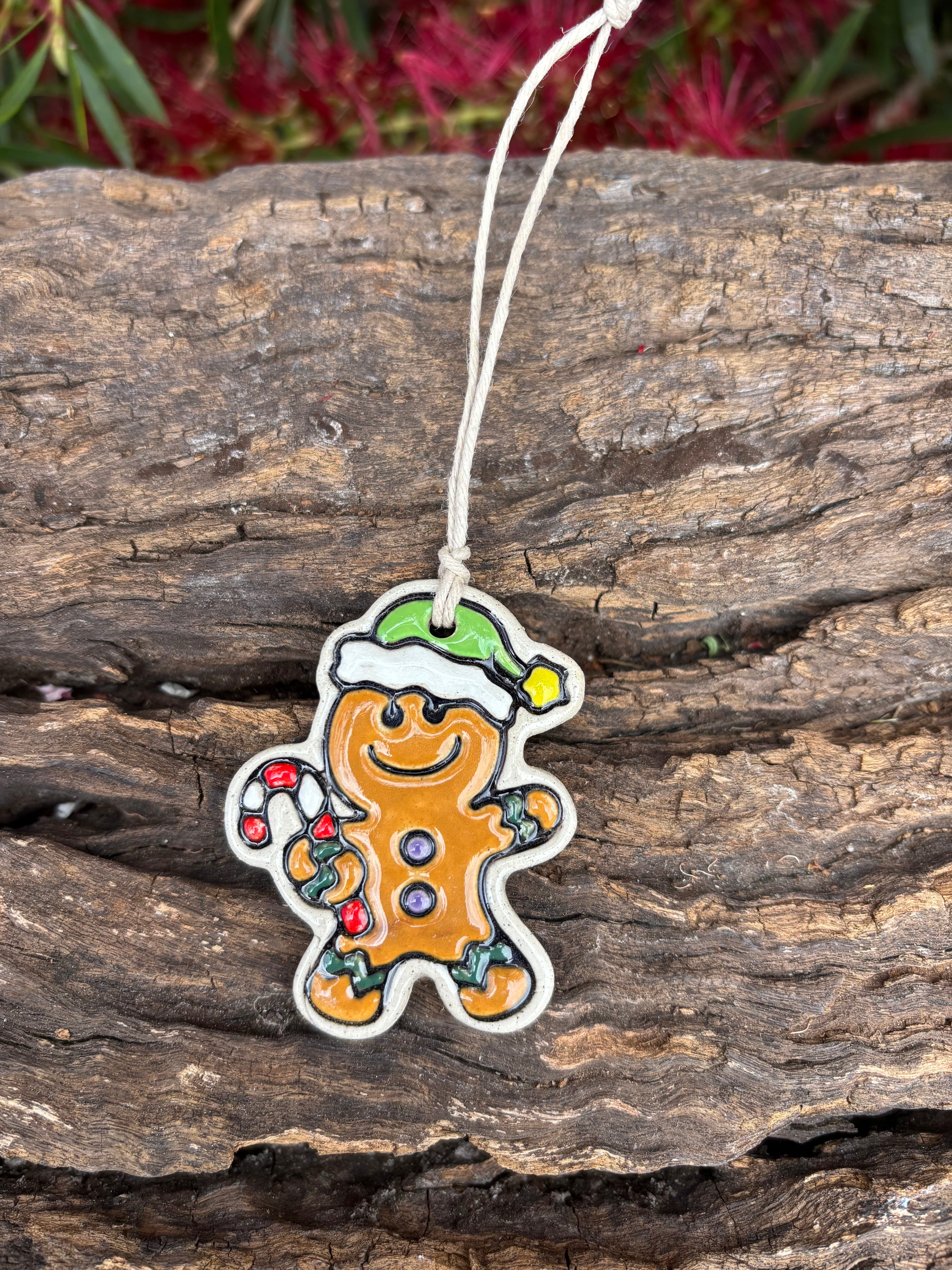 Ceramic Colourful hand painted Christmas Decorations / Ornaments