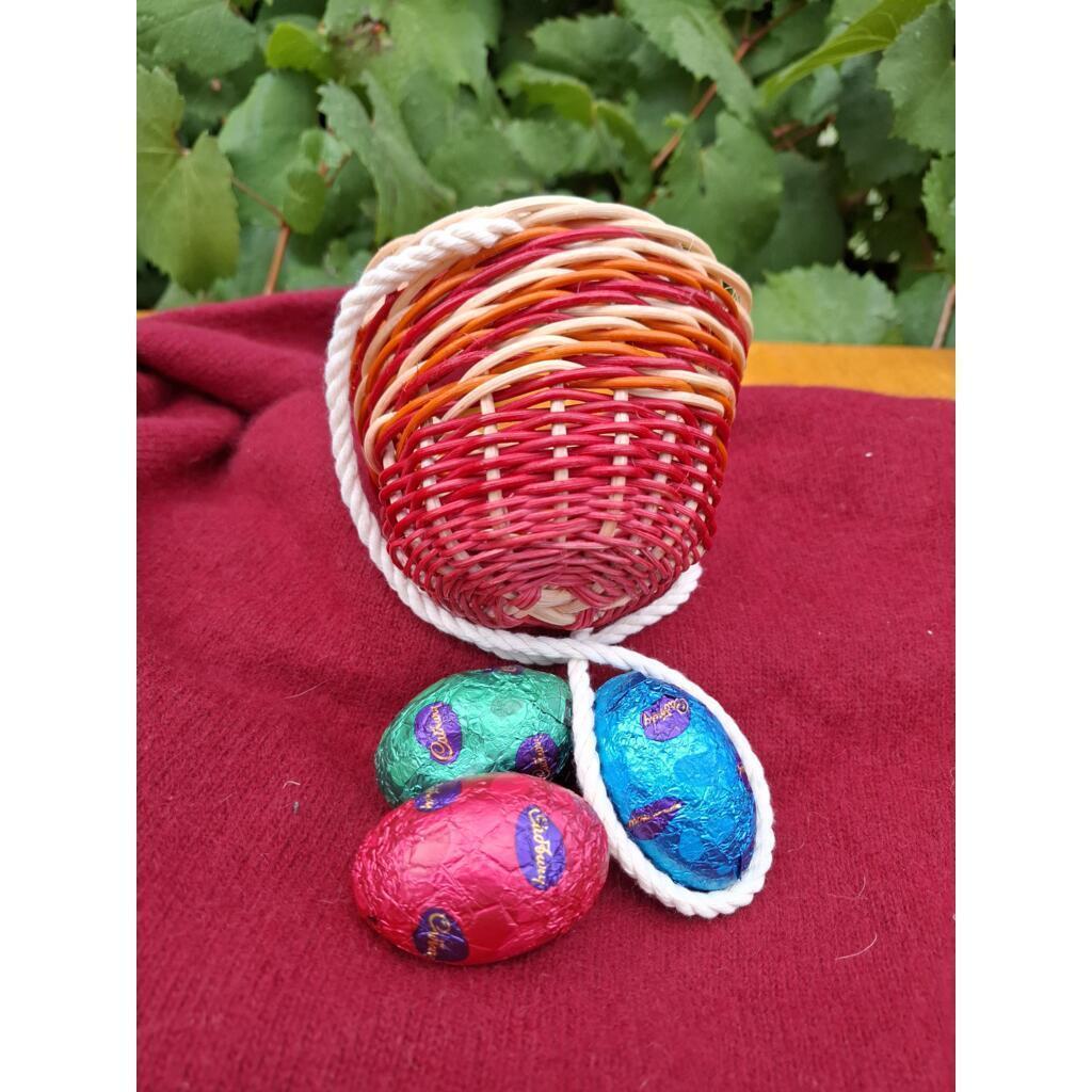 Small Handwoven Hanging Basket for Easter Eggs