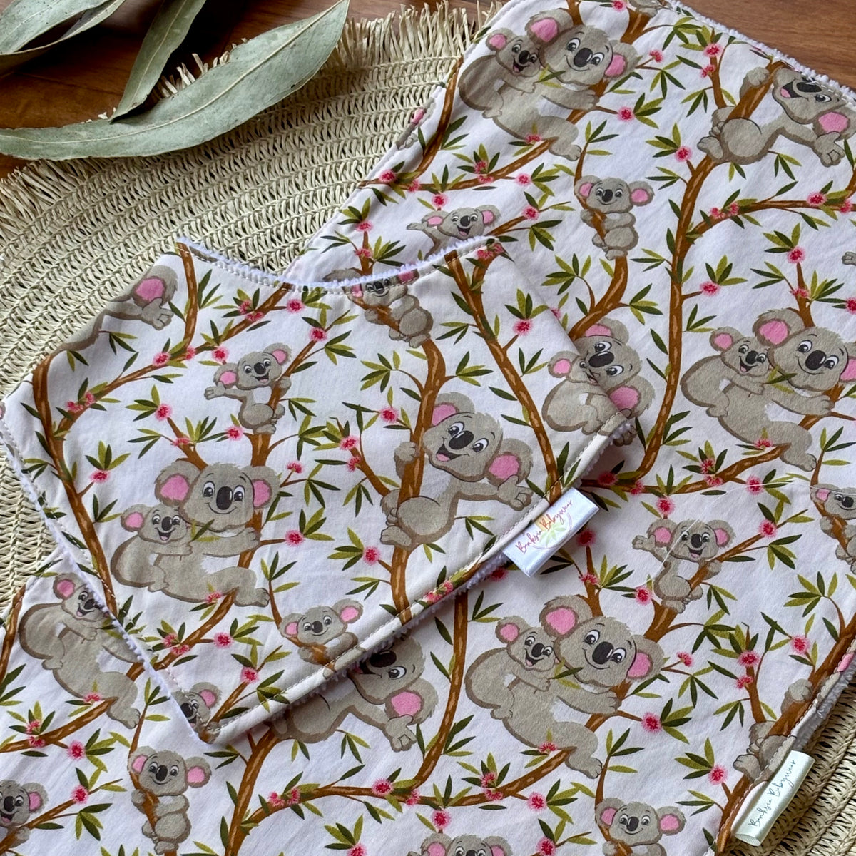 Baby Bib and Burp Cloth Set | Climbing Koalas | Ready to ship