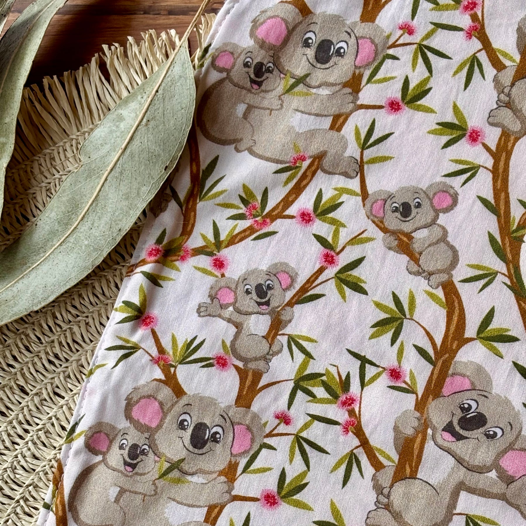 Baby Bib and Burp Cloth Set | Climbing Koalas | Ready to ship