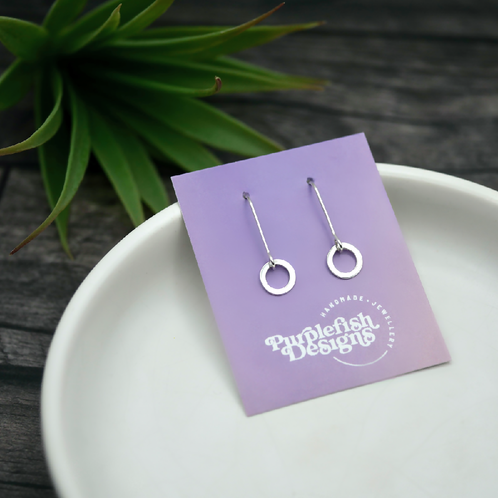 silver loop earrings sterling silver card dish sml