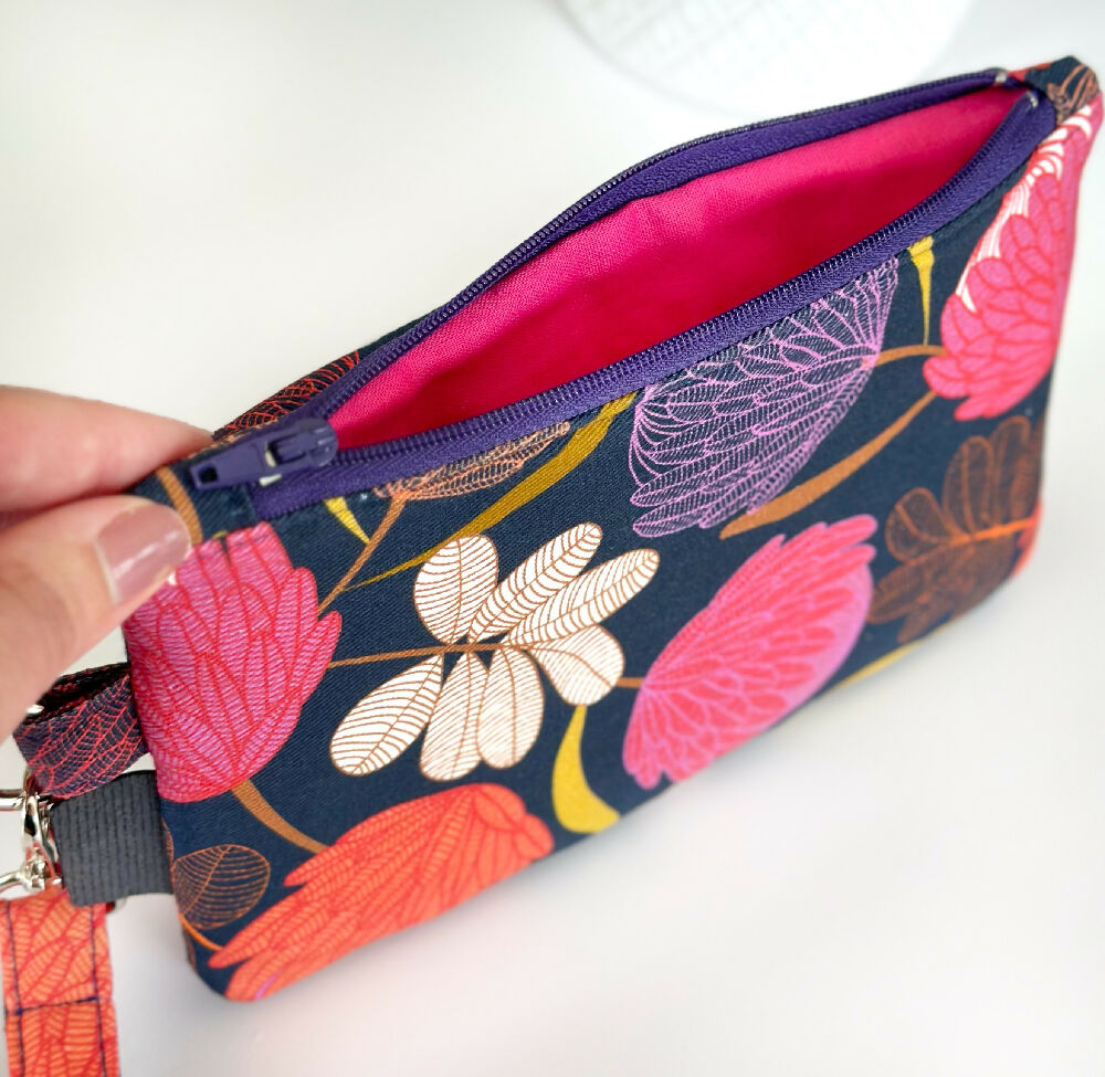 Clutch Purse with Carry Strap - Navy