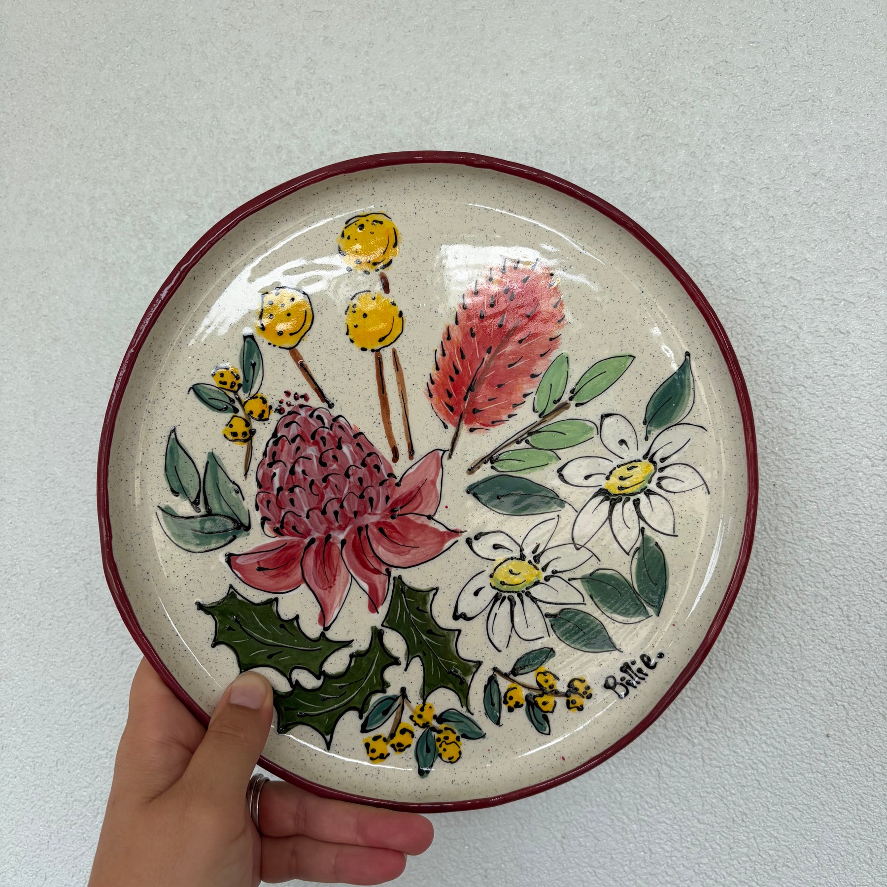 Australian Wildflower Handpainted Platters