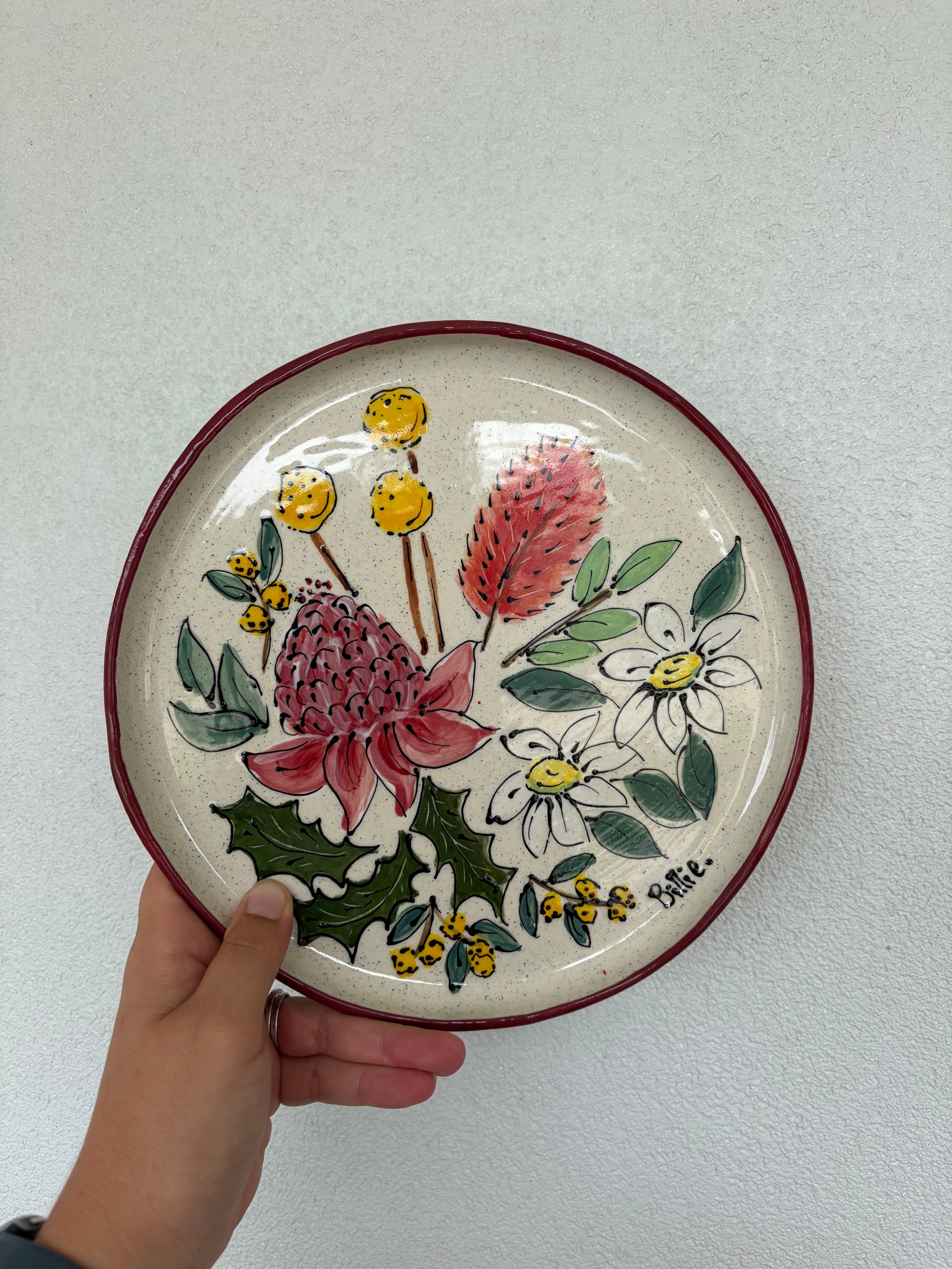 Australian Wildflower Handpainted Platters