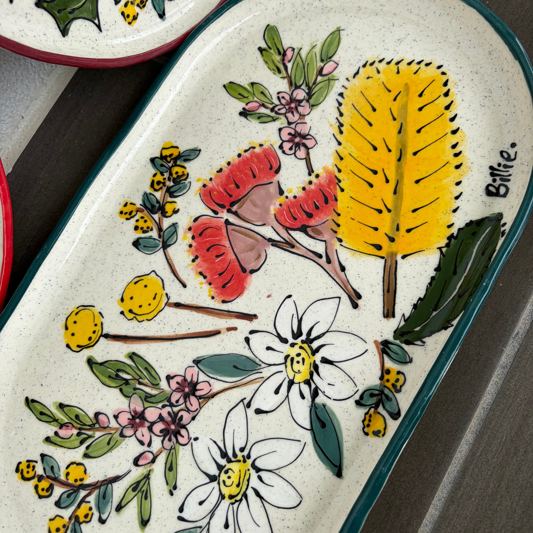 Australian Wildflower Handpainted Platters