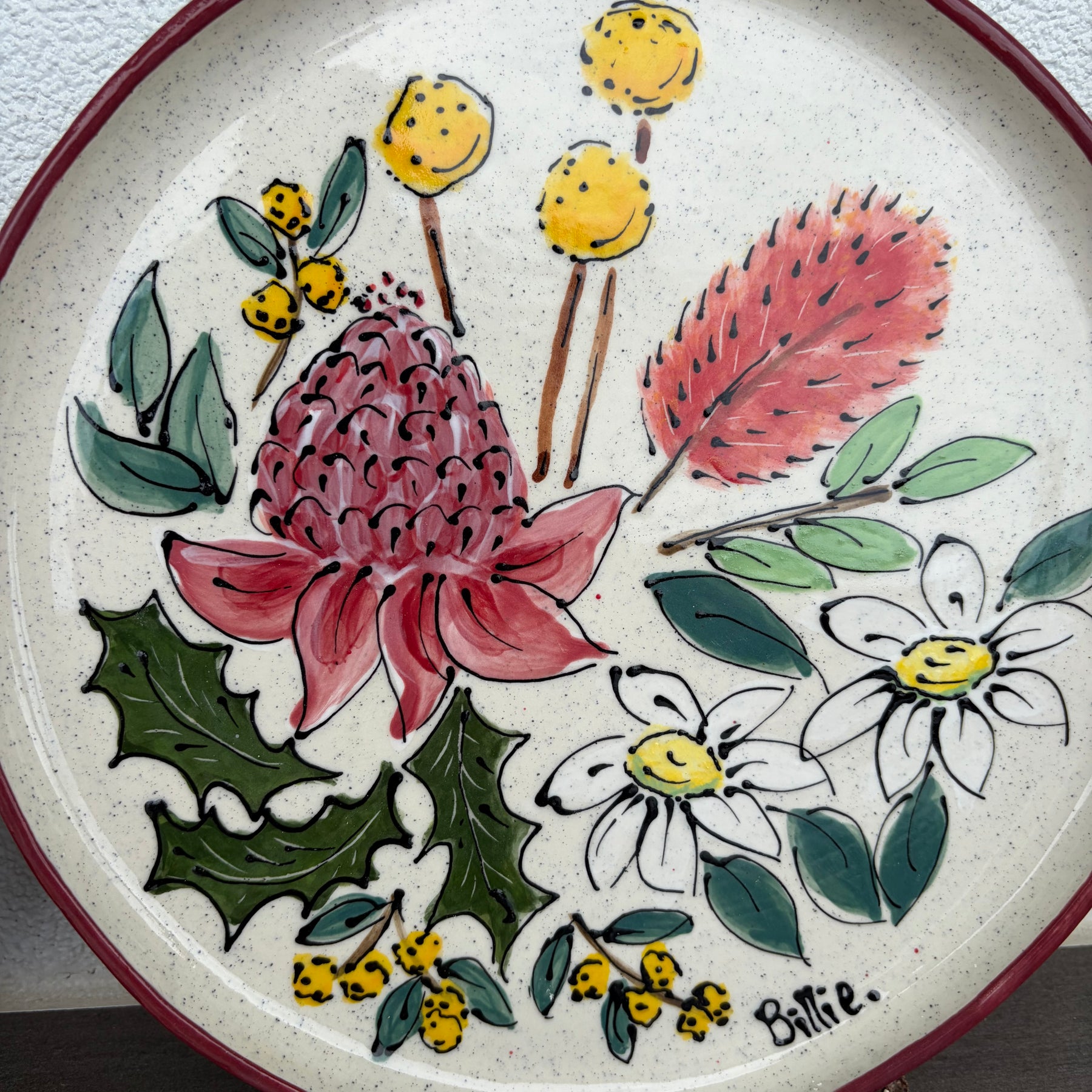 Australian Wildflower Handpainted Platters