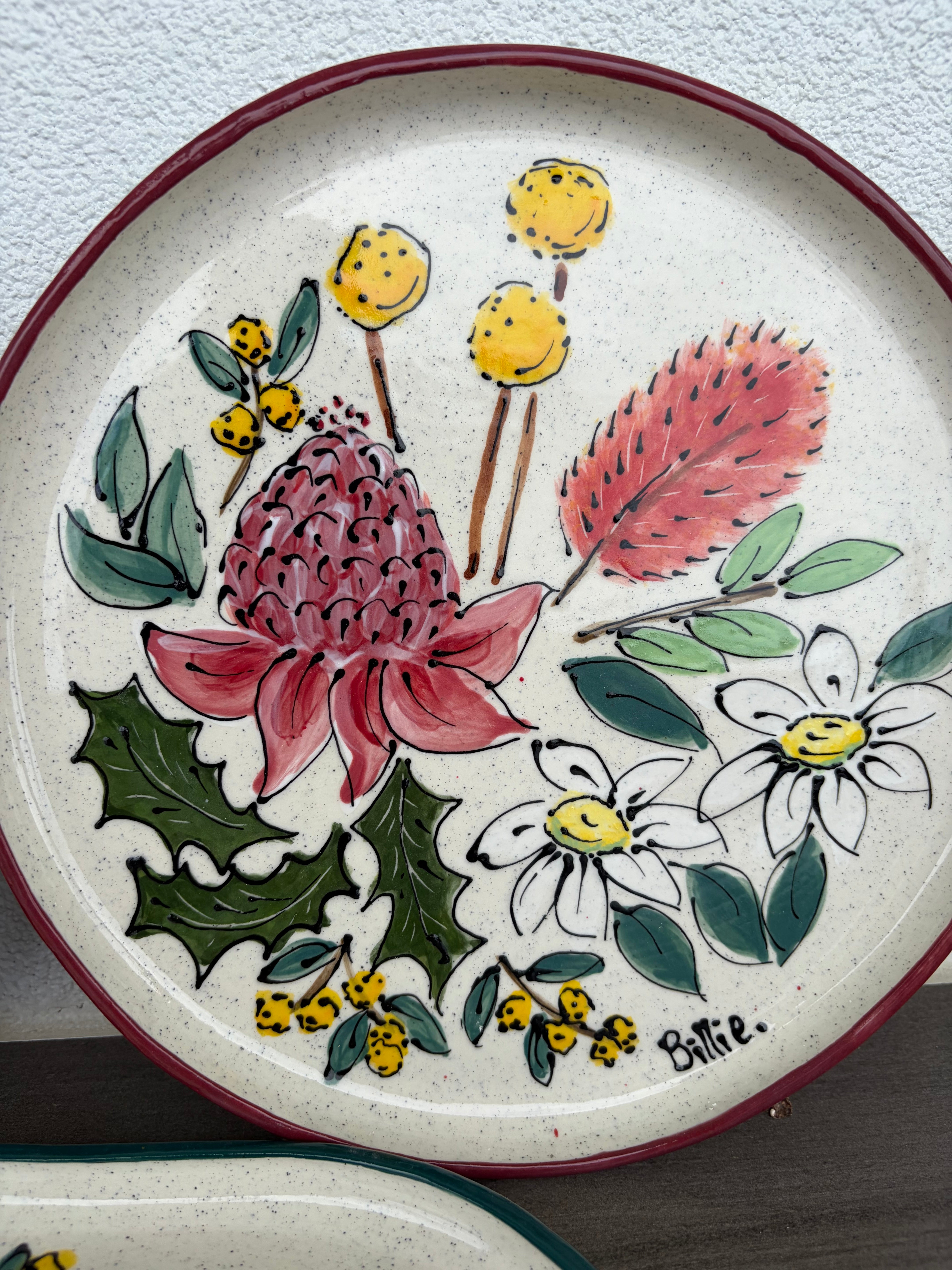Australian Wildflower Handpainted Platters