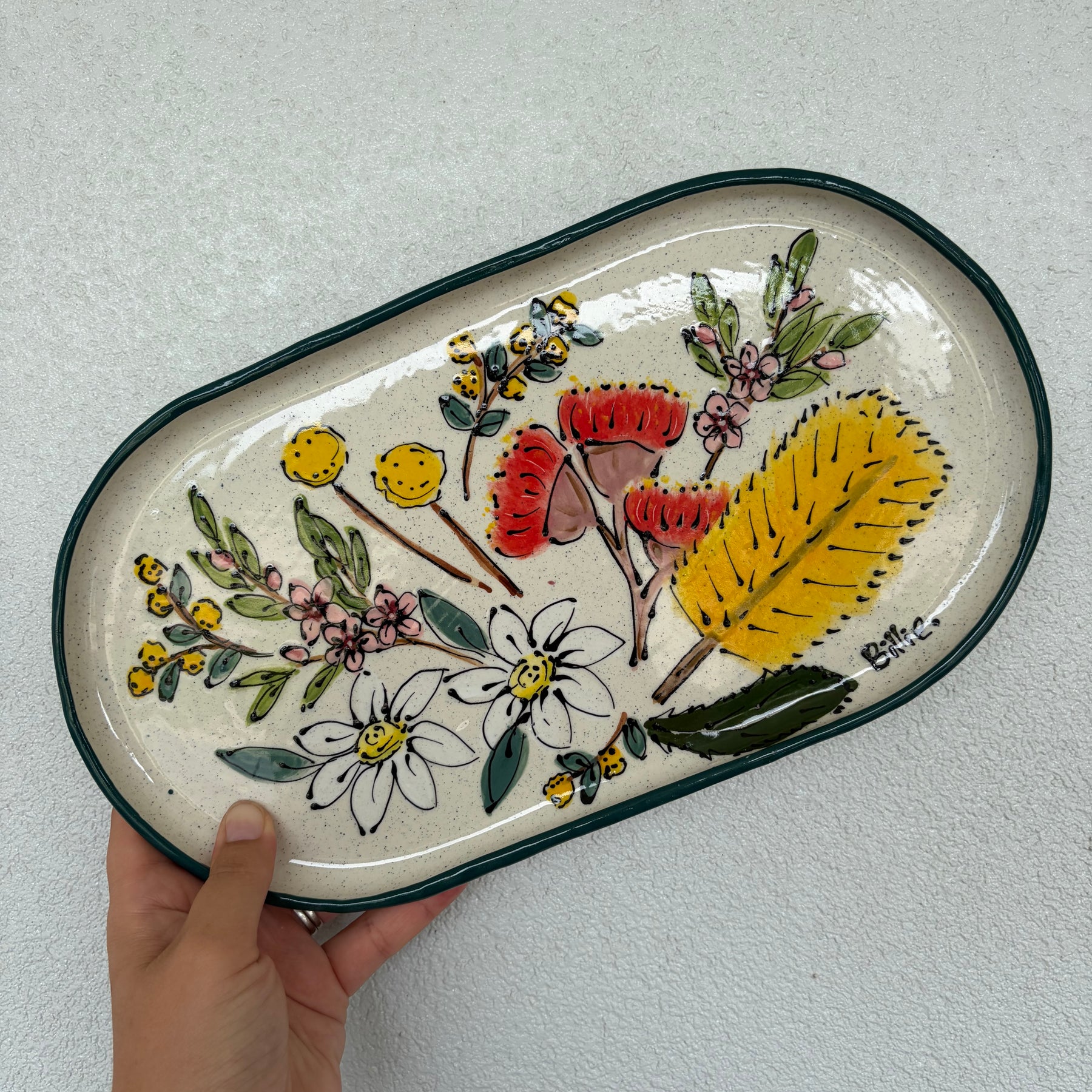 Australian Wildflower Handpainted Platters