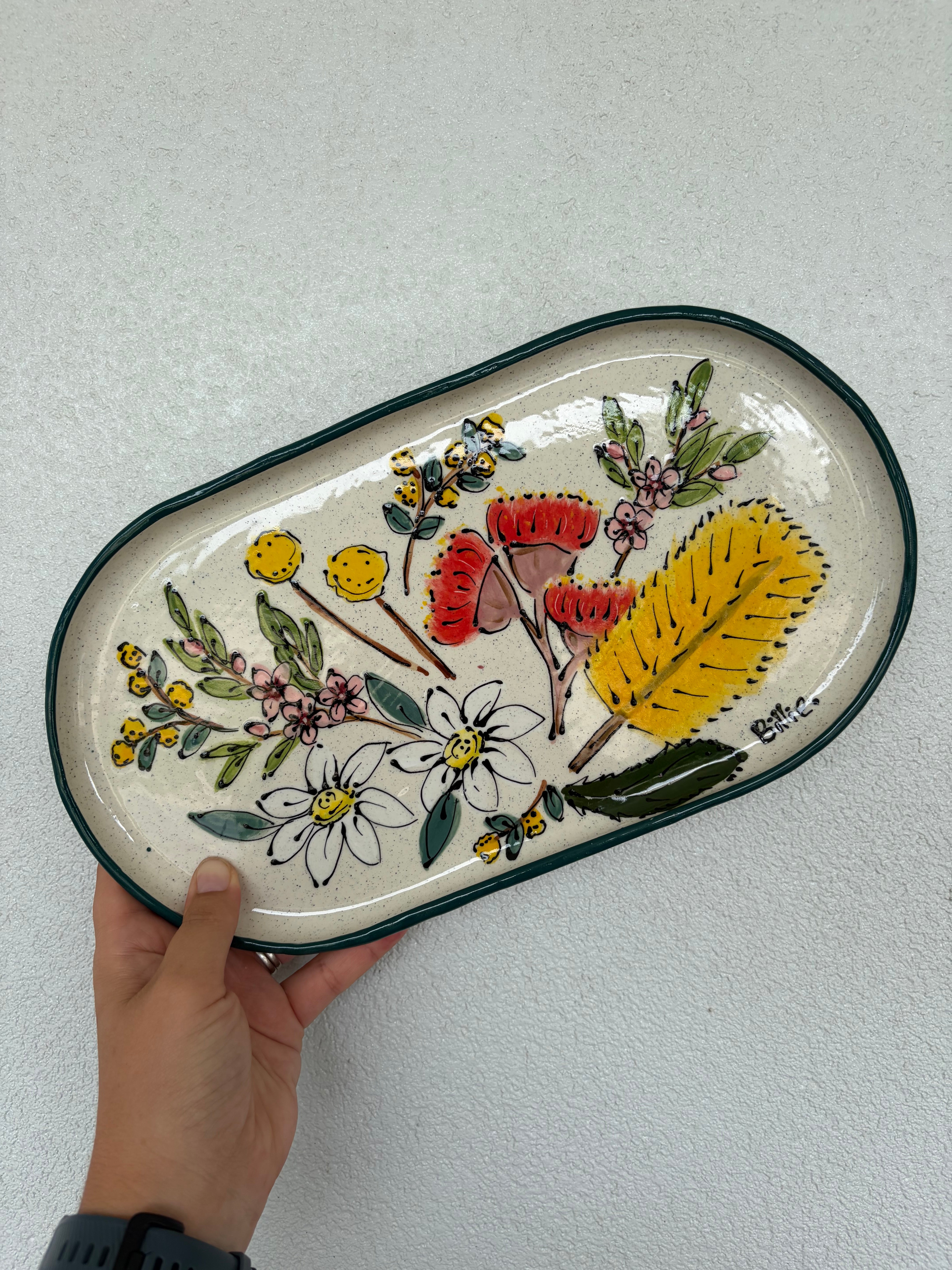 Australian Wildflower Handpainted Platters