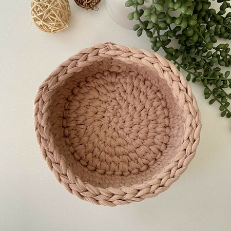 Handmade Home Decor Basket | Blush Beige | Small