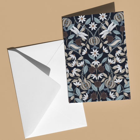 Summer Night Dragonfly Damselfly Blank Greeting Card