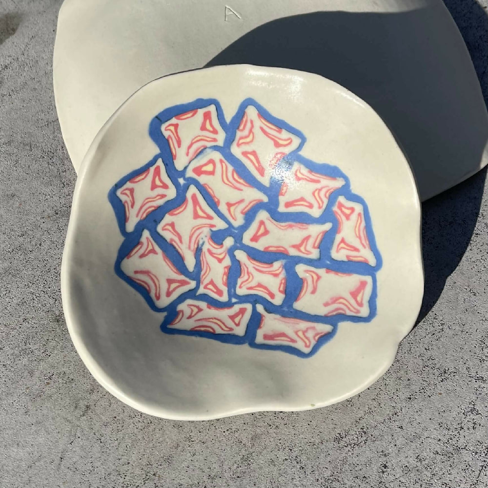 Australian Ceramic Pottery Artist Ana Ceramica Home Decor Kitchen and Dining  Nerikomi Inlay Plate  Tray Dish Handmade Pottery Ceramics