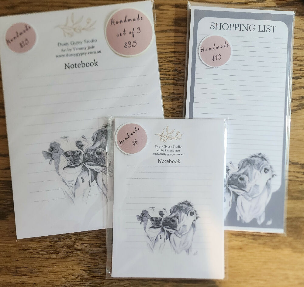 Kissing Cows Handmade Stationery Pack