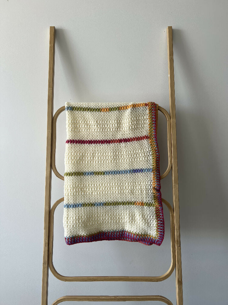 Blanket | Handmade Crochet | Cream and Rainbows