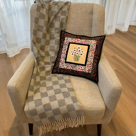 handmade Australian native quilted - geraldton wax (white)