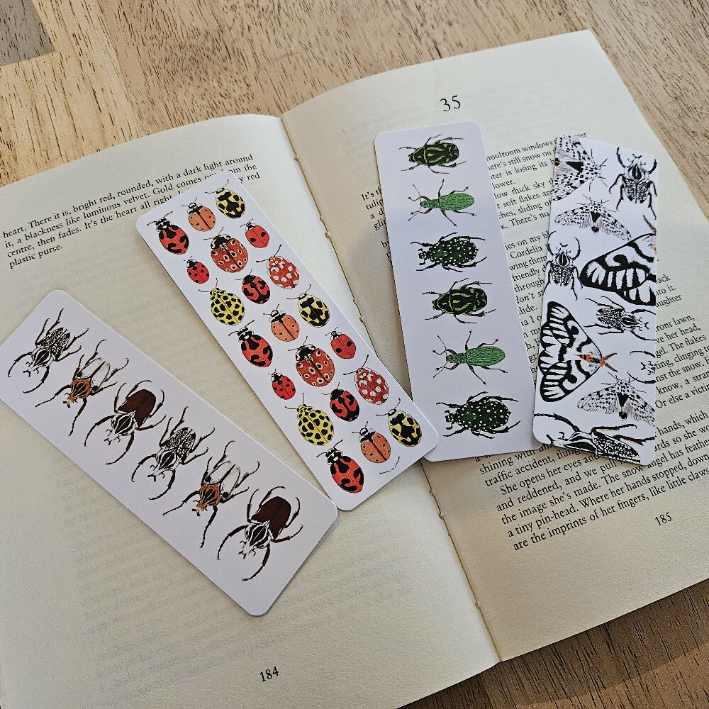 watercolour bookmarks - insects