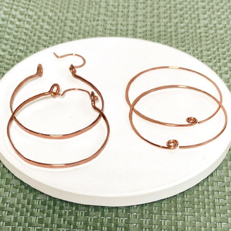 Hoop earrings | copper silver or gold | two styles | two sizes