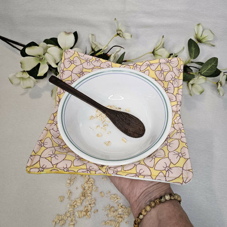 Hot/Cold Cozy Bowl - Pink Bows & Yellow Floral