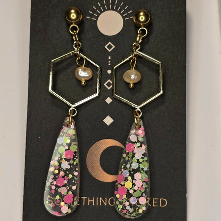 Garden Party - Teardrop Hex with Pearl