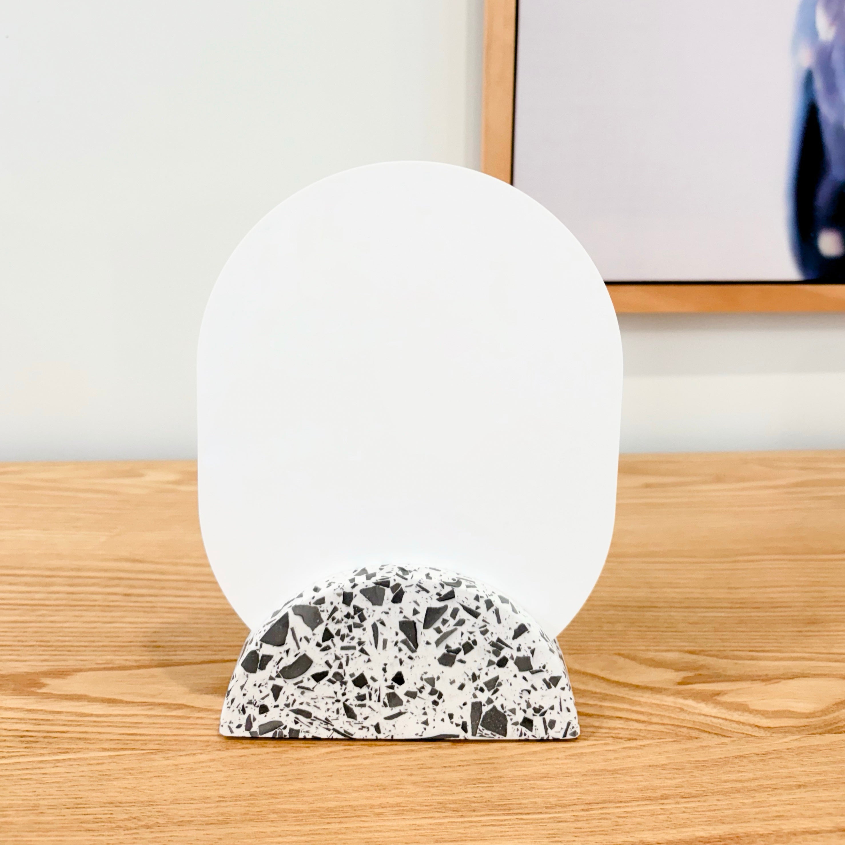 Black white terrazzo memo board / cafe sign / whiteboard