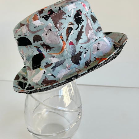 Summer hat in Aussie animals fabric